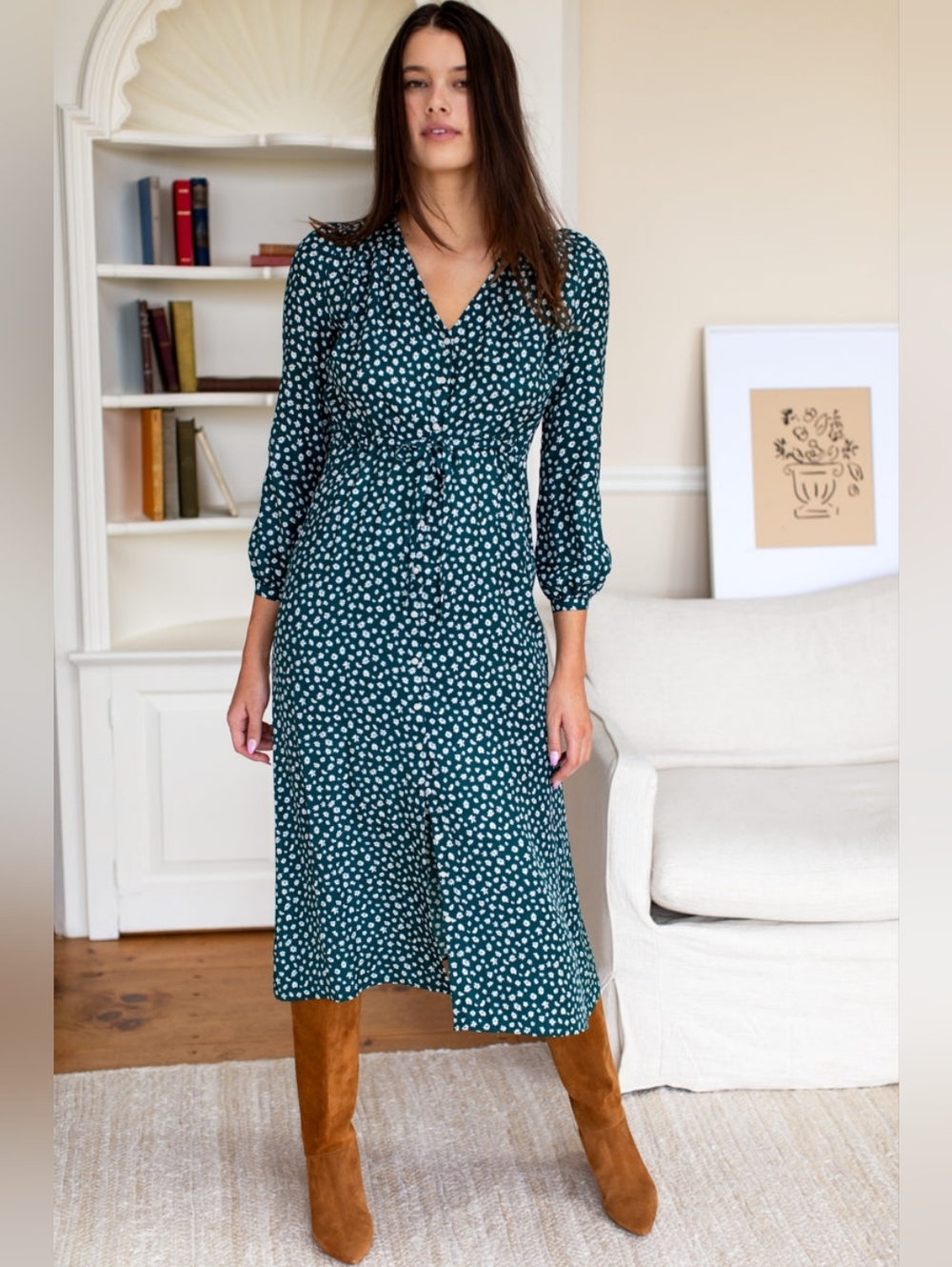 Emerson Fry May Dress - Marguerite Daisy Forest